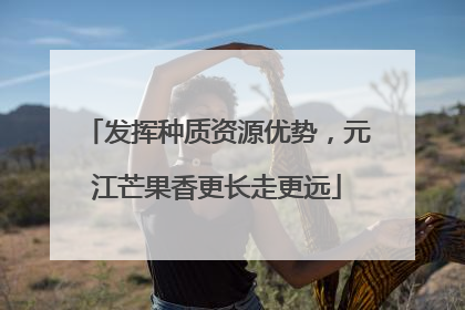 发挥种质资源优势，元江芒果香更长走更远