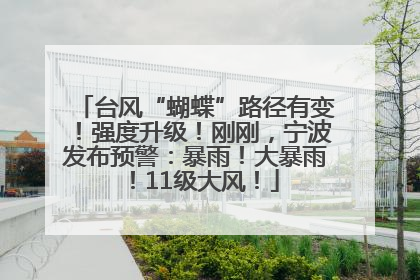 台风“蝴蝶”路径有变！强度升级！刚刚，宁波发布预警：暴雨！大暴雨！11级大风！