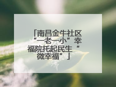 南昌金牛社区“一老一小”幸福院托起民生“微幸福”