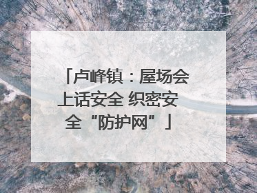 卢峰镇：屋场会上话安全 织密安全“防护网”