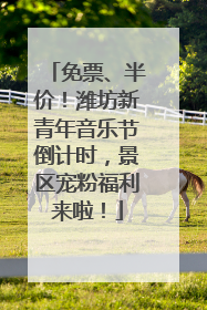 免票、半价！潍坊新青年音乐节倒计时，景区宠粉福利来啦！
