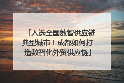 入选全国数智供应链典型城市！成都如何打造数智化外贸供应链