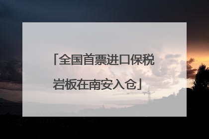 全国首票进口保税岩板在南安入仓