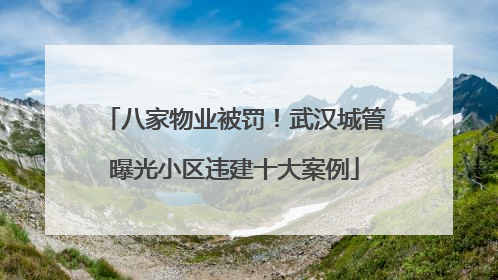 八家物业被罚！武汉城管曝光小区违建十大案例