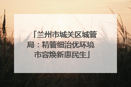 兰州市城关区城管局：精管细治优环境 市容焕新惠民生