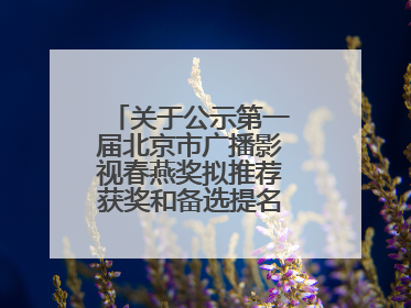 关于公示第一届北京市广播影视春燕奖拟推荐获奖和备选提名名单的公告