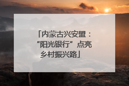 内蒙古兴安盟：“阳光银行”点亮乡村振兴路