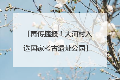 再传捷报！大河村入选国家考古遗址公园