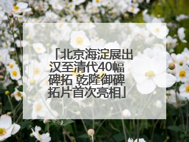 北京海淀展出汉至清代40幅碑拓 乾隆御碑拓片首次亮相