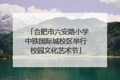 合肥市六安路小学中铁国际城校区举行校园文化艺术节