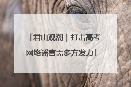 君山观潮｜打击高考网络谣言需多方发力