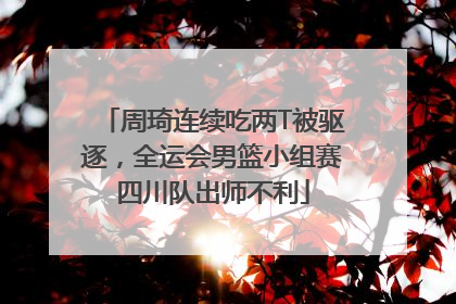 周琦连续吃两T被驱逐，全运会男篮小组赛四川队出师不利