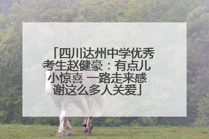 四川达州中学优秀考生赵健豪：有点儿小惊喜 一路走来感谢这么多人关爱