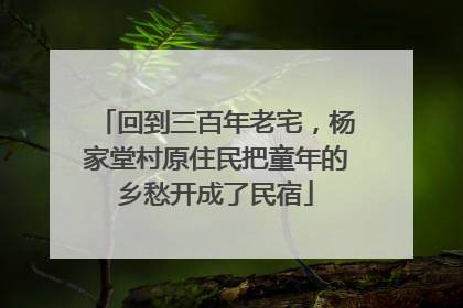 回到三百年老宅，杨家堂村原住民把童年的乡愁开成了民宿