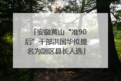 安徽黄山“准90后”干部洪国华拟提名为副区县长人选