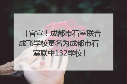 官宣！成都市石室联合成飞学校更名为成都市石室联中132学校