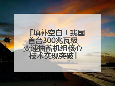 填补空白！我国首台300兆瓦级变速抽蓄机组核心技术实现突破