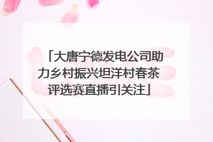 大唐宁德发电公司助力乡村振兴坦洋村春茶评选赛直播引关注