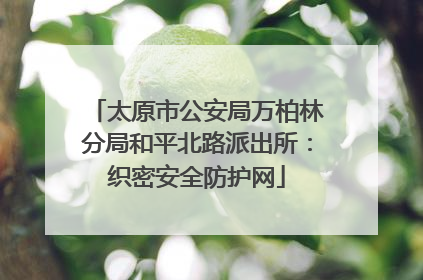 太原市公安局万柏林分局和平北路派出所：织密安全防护网