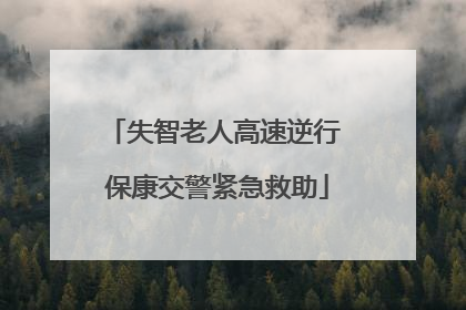 失智老人高速逆行 保康交警紧急救助