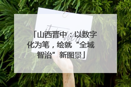 山西晋中：以数字化为笔，绘就“全域智治”新图景