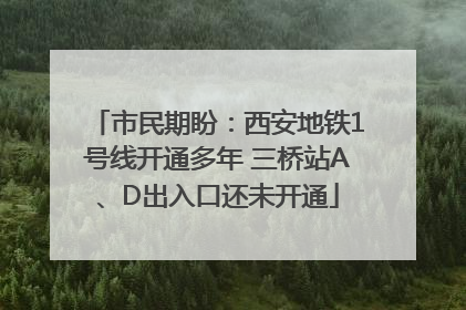 市民期盼：西安地铁1号线开通多年 三桥站A、D出入口还未开通