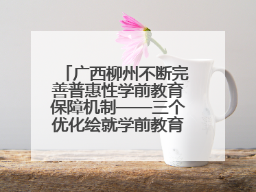 广西柳州不断完善普惠性学前教育保障机制——三个优化绘就学前教育新图景