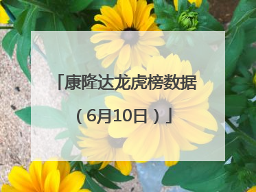 康隆达龙虎榜数据（6月10日）