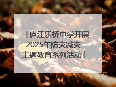 庐江乐桥中学开展2025年防灾减灾主题教育系列活动