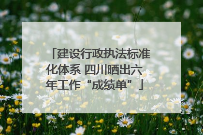建设行政执法标准化体系 四川晒出六年工作“成绩单”
