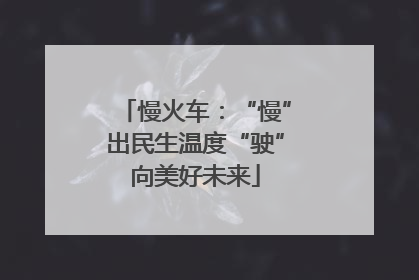 慢火车：“慢”出民生温度“驶”向美好未来