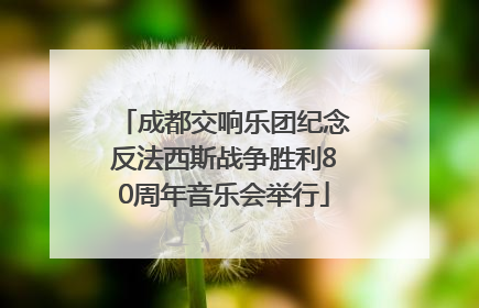 成都交响乐团纪念反法西斯战争胜利80周年音乐会举行