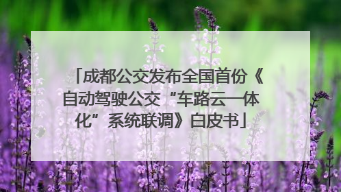 成都公交发布全国首份《自动驾驶公交“车路云一体化”系统联调》白皮书