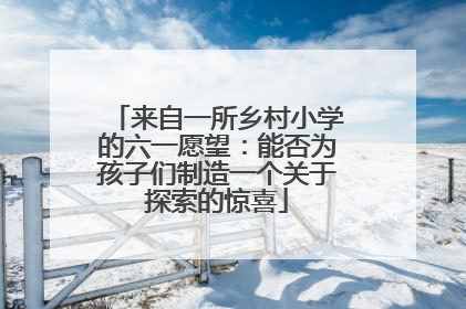 来自一所乡村小学的六一愿望：能否为孩子们制造一个关于探索的惊喜