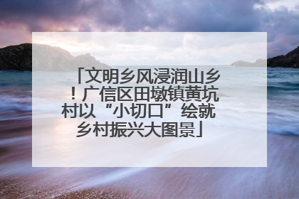 文明乡风浸润山乡！广信区田墩镇黄坑村以“小切口”绘就乡村振兴大图景