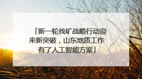 新一轮找矿战略行动迎来新突破，山东地质工作有了人工智能方案