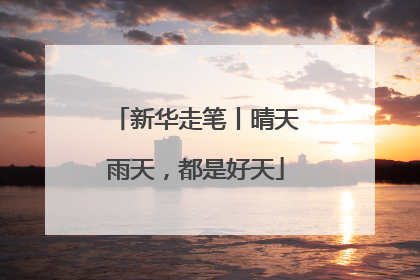 新华走笔丨晴天雨天，都是好天