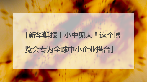 新华鲜报丨小中见大！这个博览会专为全球中小企业搭台