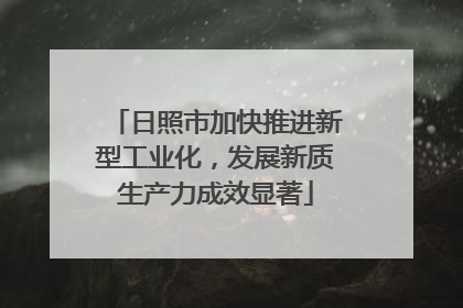 日照市加快推进新型工业化，发展新质生产力成效显著