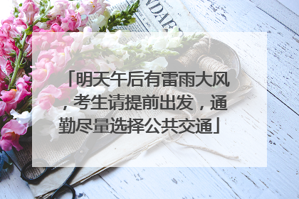 明天午后有雷雨大风，考生请提前出发，通勤尽量选择公共交通