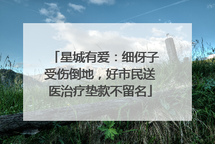 星城有爱：细伢子受伤倒地，好市民送医治疗垫款不留名