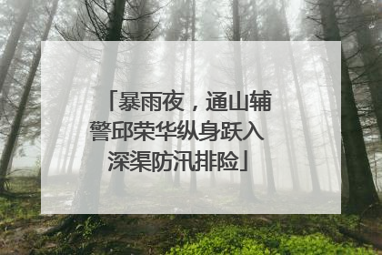 暴雨夜，通山辅警邱荣华纵身跃入深渠防汛排险