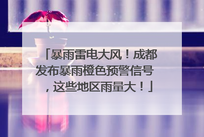 暴雨雷电大风！成都发布暴雨橙色预警信号，这些地区雨量大！