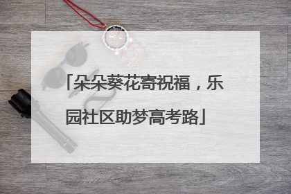 朵朵葵花寄祝福，乐园社区助梦高考路