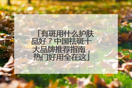有斑用什么护肤品好？中国祛斑十大品牌推荐指南，热门好用全在这