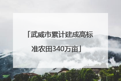 武威市累计建成高标准农田340万亩
