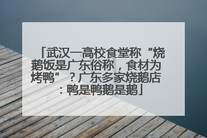 武汉一高校食堂称“烧鹅饭是广东俗称，食材为烤鸭”？广东多家烧鹅店：鸭是鸭鹅是鹅
