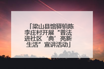 梁山县馆驿镇陈李庄村开展“普法进社区‘典’亮新生活”宣讲活动