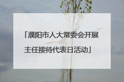 濮阳市人大常委会开展主任接待代表日活动
