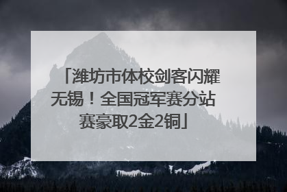 潍坊市体校剑客闪耀无锡！全国冠军赛分站赛豪取2金2铜